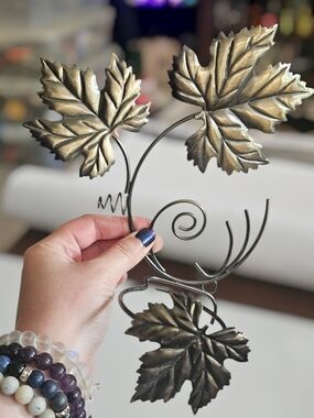 **pair**Bronze-Tone Maple Leaf Wall Candle Holders